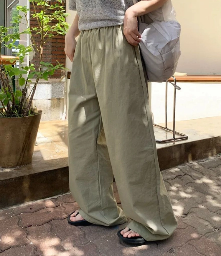 (새상품) 밴딩 린넨 와이드 팬츠 이미지