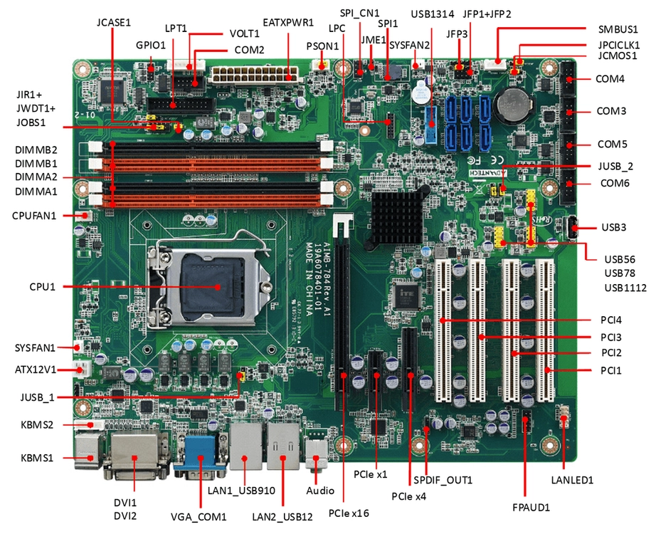 어드밴텍 AIMB-784 산업용 메인보드/ Intel Core i7-4770/ DDR3 4GB/ CPU 쿨러 이미지