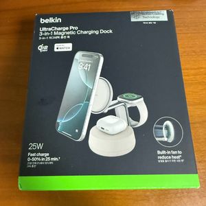 벨킨 Qi2 25W 3in1 울트라차지 프로 마그네틱 초고속 무선 충전 스탠드 WIZ040 팝니다. 이미지