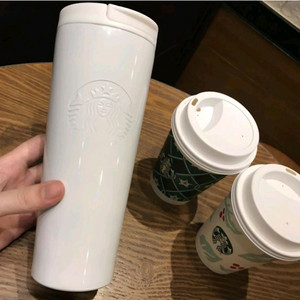 스타벅스 텀블러 보온병 물병<양각 화이트> 이미지