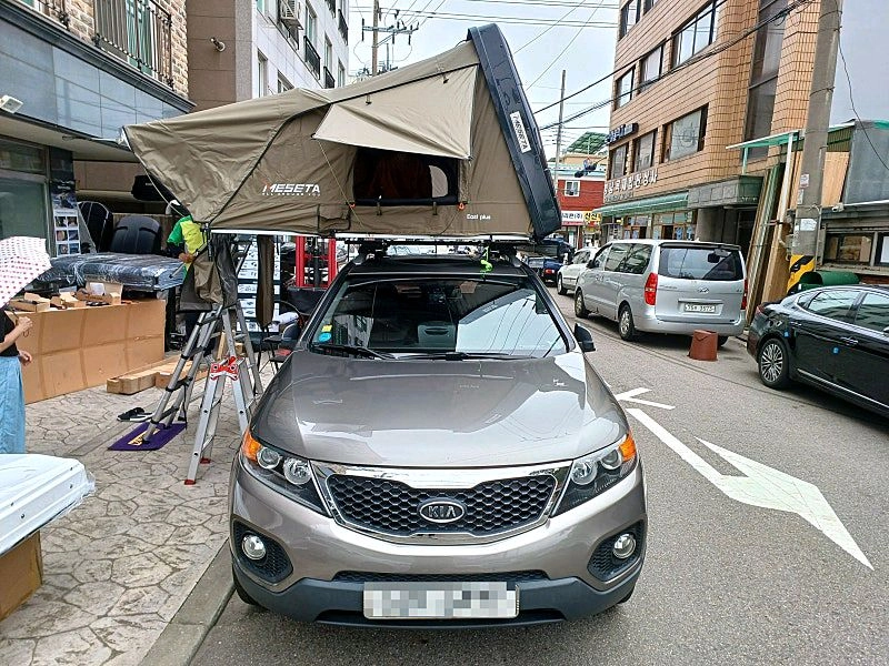 자동차검사 규제 풀림,아베나키 메세타 힐랜더 트랩오버랜드 루프탑텐트 어넥스 가로바 새제품 장착 이미지
