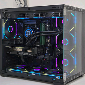 (새제품 반본체 수랭 블랙)9800X3D, 32GB, 1000W, 수랭쿨러, 방송게이밍컴퓨터본체 이미지
