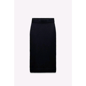 ZARA 자라 니트 펜슬 스커트 - 네이비,S 이미지