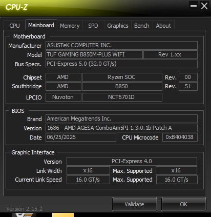 9600X + ASUS TUF Gaming B850M-PLUS WIFI + TeamGroup T-Force DDR5 이미지