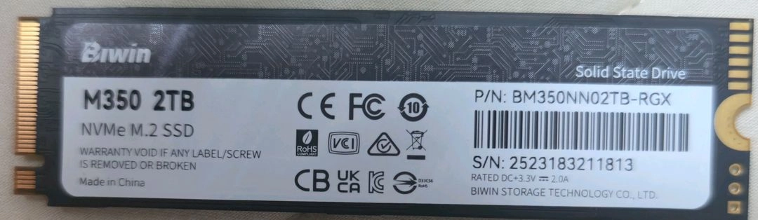 BIWIN M350 M.2 NVMe SSD 2TB 이미지