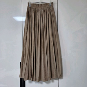 수입 베이지 플리츠 롱 스커트 이미지