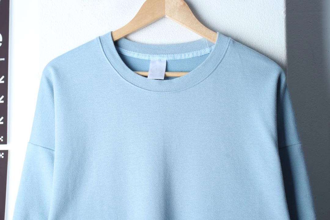 (L-2XL) 제멋 반팔 티셔츠 빅사이즈 연블루 무지 이미지