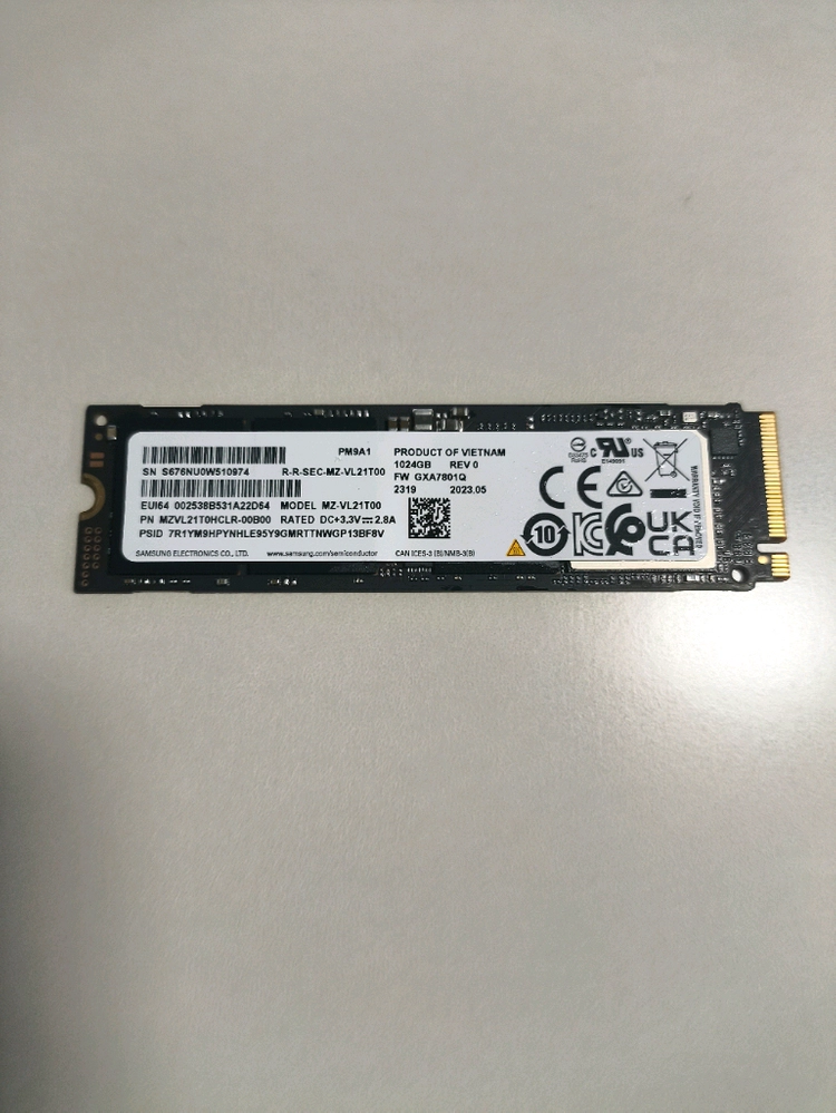 PM9A1 1TB SSD 상태 좋음 nvme 980 PRO OEM 이미지