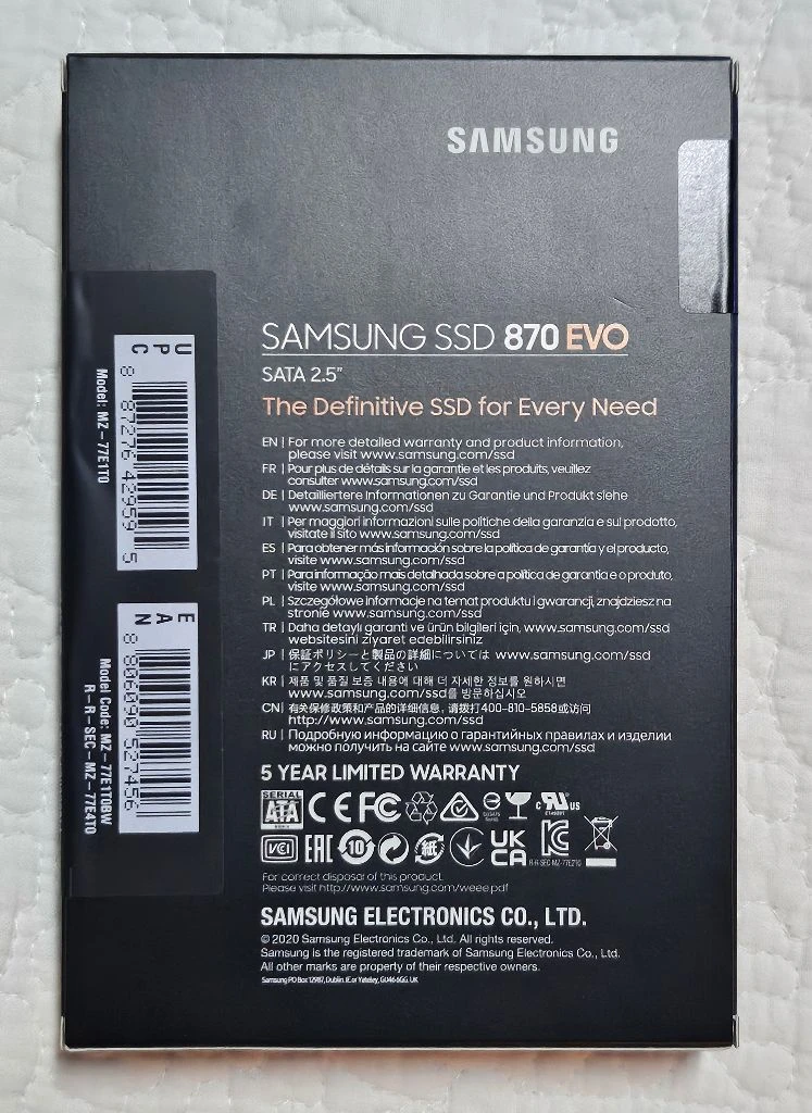 삼성 SSD 870 EVO 1TB 1테라 2.5 이미지