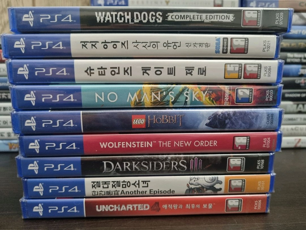 미개봉 새제품 ps4 와치독스 저지아이즈 슈타인즈게이트 노맨즈스카이 레고호빗 울펜슈타인 다크사이더스3 절대절망소녀 이미지