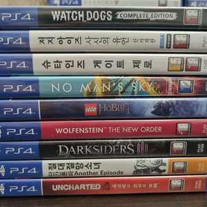 미개봉 새제품 ps4 와치독스 저지아이즈 슈타인즈게이트 노맨즈스카이 레고호빗 울펜슈타인 다크사이더스3 절대절망소녀 이미지