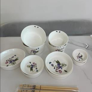 (새상품/박스있음)겐지아 바비올렛 도자기 홈테스 14pcs /그릇 세트/ 이미지