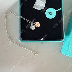 티파니 리턴 투 티파니 18k 더블 하트 태그 펜던트 실버 로즈골드 콤비 목걸이 이미지