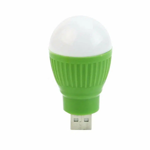 새 2개 연두색 차량용 USB 램프 미니 전구 휴대용 LED 조명 노트북 독서 이미지