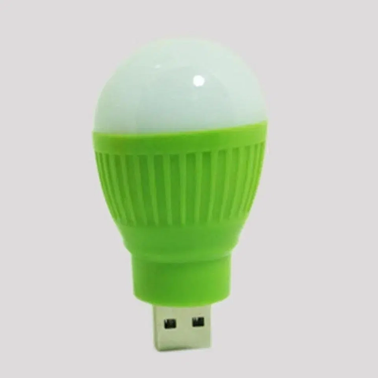 새 2개 연두색 차량용 USB 램프 미니 전구 휴대용 LED 조명 노트북 독서 이미지