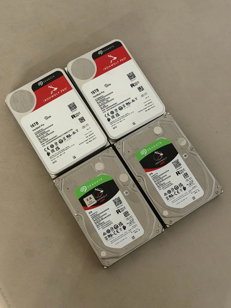Seagate IronWolf Pro NAS HDD 16TB×2 / 8TB×2 판매 (영상·3D 작업용 / 일괄 할 - 안심되는 중고거래