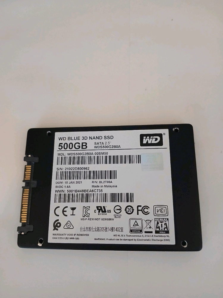 wd blue 500GB SATA SSD 이미지