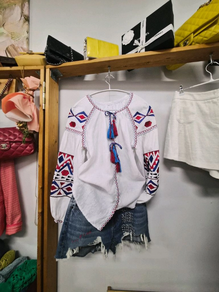 1.수입 린넨자수 블라우스 2.알렉산더왕 데님 반바지 이미지