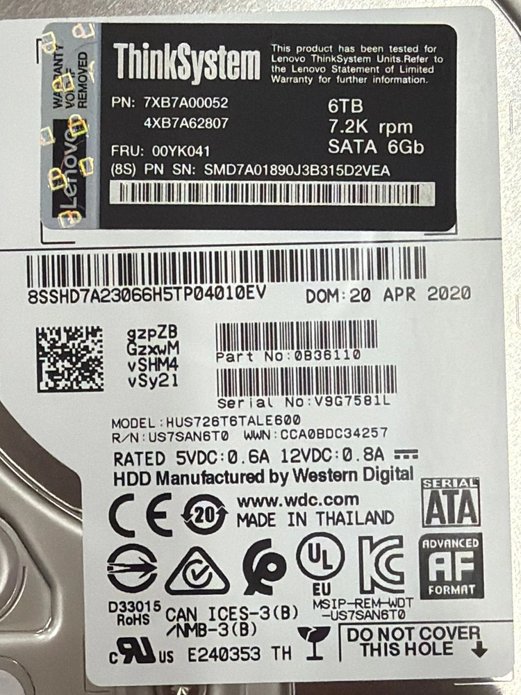 SATA 6TB HDD HUS726T6TALE600 시놀로지 Synology 나스 이미지