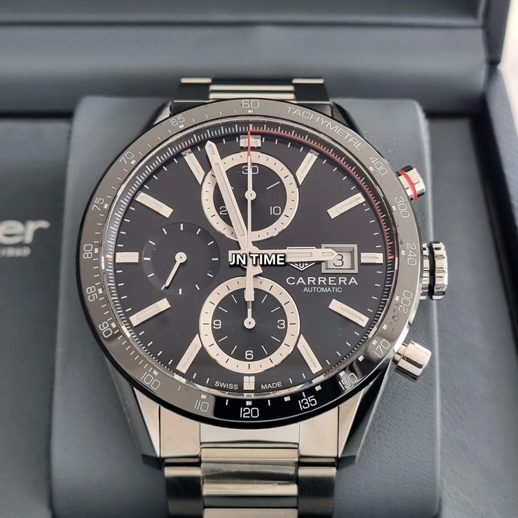 태그호이어 준신형 까레라 크로노그래프 41mm 검판 CBM2110(오버홀 완료) - 안심되는 중고거래