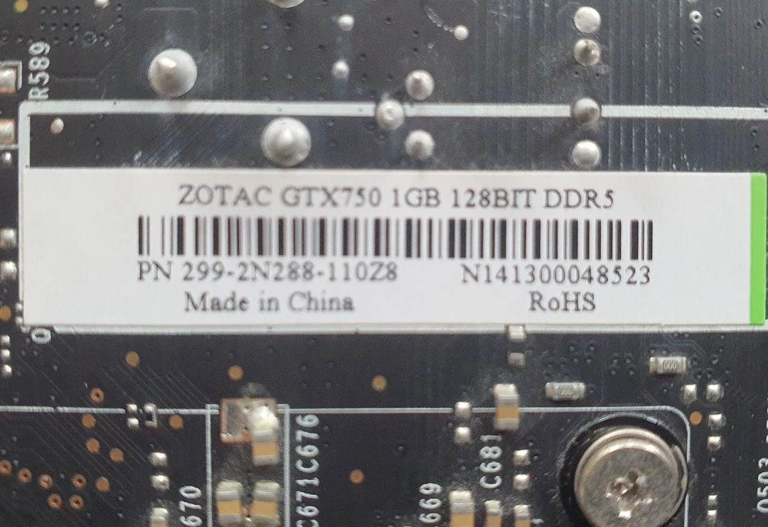 [고장 부품용] Zotac GTX-750 GDDR5 1GB 반택포 1만원 이미지