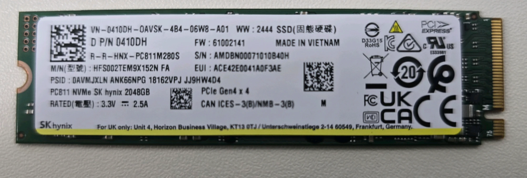 하이닉스 2tb nvme ssd 팝니다 - 안심되는 중고거래