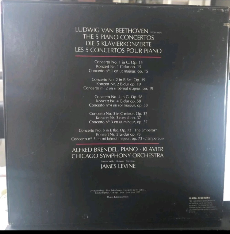 알프레드 브렌델 연주_베토벤의 피아노 협주곡_4LP BOX Holland 이미지