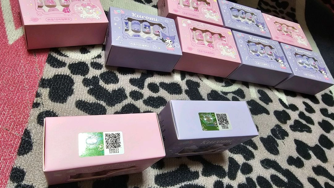 급쳐 산리오 캐릭터 마이멜로디. 쿠로미 네일아트 팁 스티커 세트 새상품 이미지