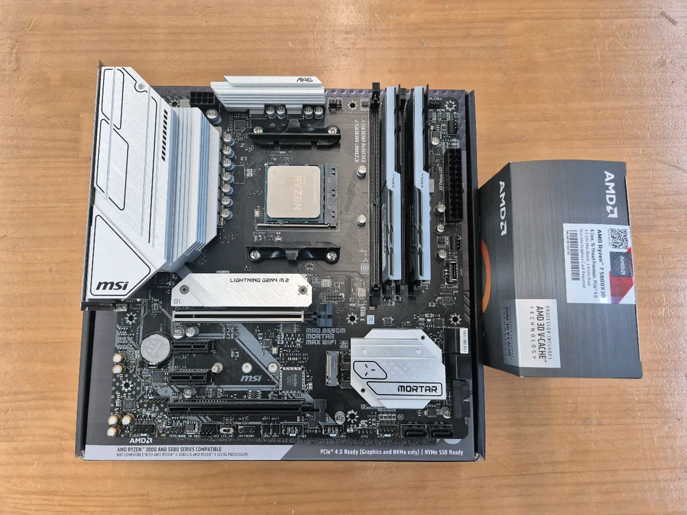 (박스) AMD 5800X3D CPU, MSI B550M 박격포 맥스 WIFI, G.SKILL DDR4 32GB 이미지