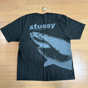 [XL] stussy 스투시 샤크 피그먼트 다이드 반팔 티셔츠 페이디드 블랙 이미지