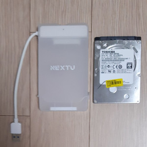 HDD 2.5인치 500GB(도시바) + 2.5인치 외장하드케이스 세트. 이미지