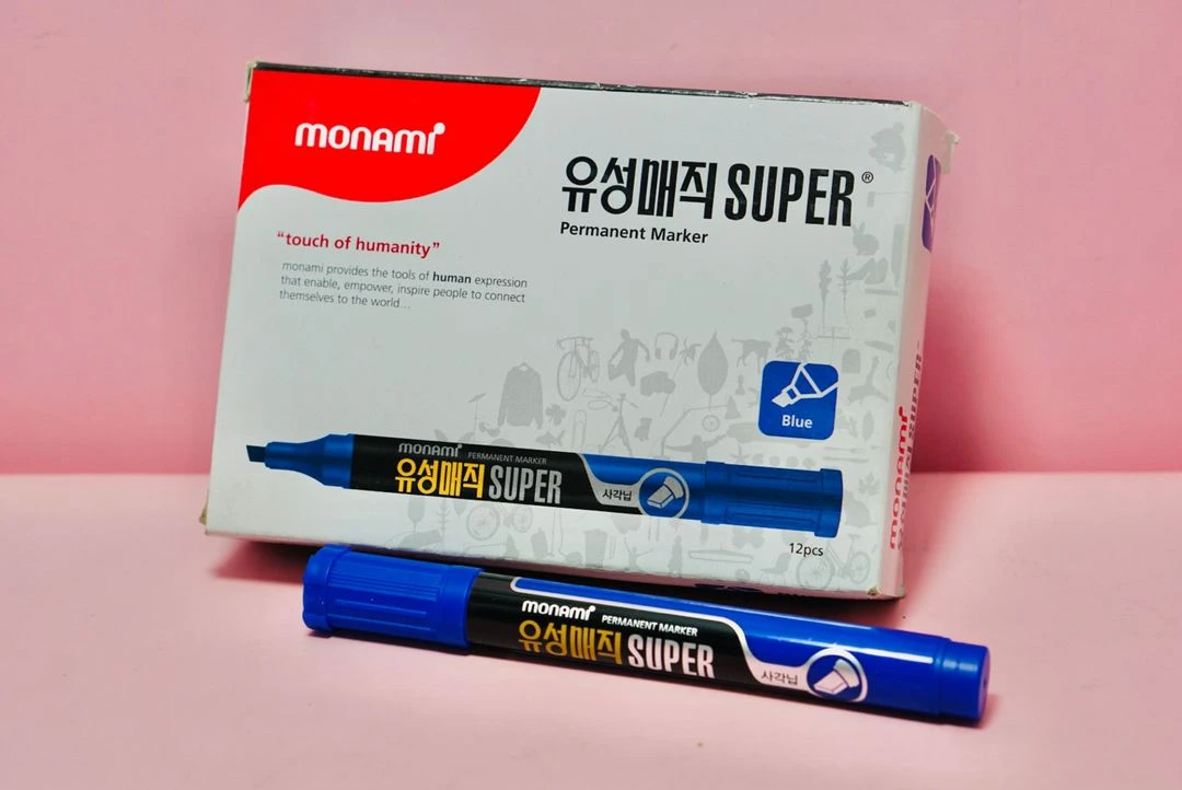 모나미 유성매직 슈퍼 청색 12개입 1박스 이미지