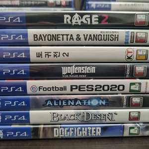 미개봉 새제품 ps4 레이지2 베요네타뱅퀴시합본 토귀전2 울펜슈타인 위닝일레븐2020 에일리네이션 검은사막 도그파이 이미지