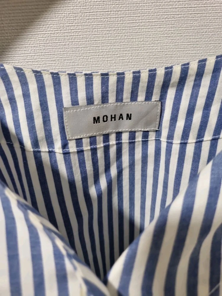 MOHAN 블루 스트라이프오버 셔츠 F 이미지