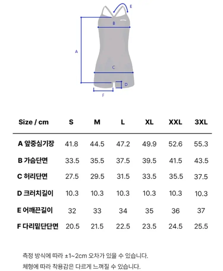 제테스 여성용 클로버팝 밸런스핏 X백 2부 실내수영복 (L) - 새 제품 이미지