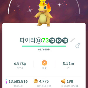 포켓몬고 파이리 이로치 피카츄모자(흑자몽 진화가능) 이미지