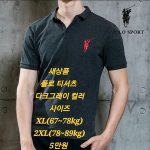 폴로 남자 반팔 티셔츠 다크그레이 컬러(새것) 이미지