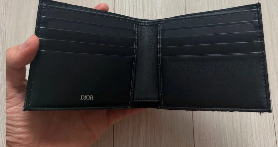 (신형) 디올 오블리크 반지갑 블랙 이미지