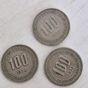 1974년 1982년 100원 동전 이미지