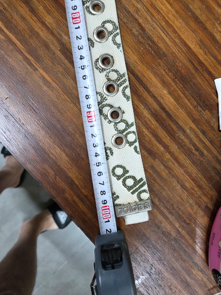 아디다스 올드스쿨 빈티지 멀티로고 캔버스 아일렛 벨트 100cm 이미지