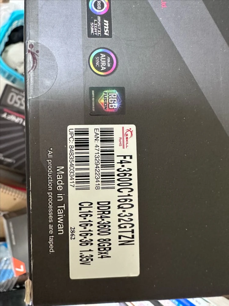 g.skill ddr4 3600 cl16 32gb(8*4) 이미지