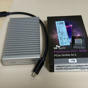 Platinum P41 M.2 NVMe SSD 1TB, OWC Express 1M2 인클로저 이미지