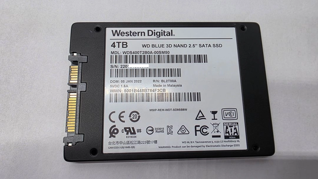 WD BLUE SSD 4TB(SATA 3) 이미지