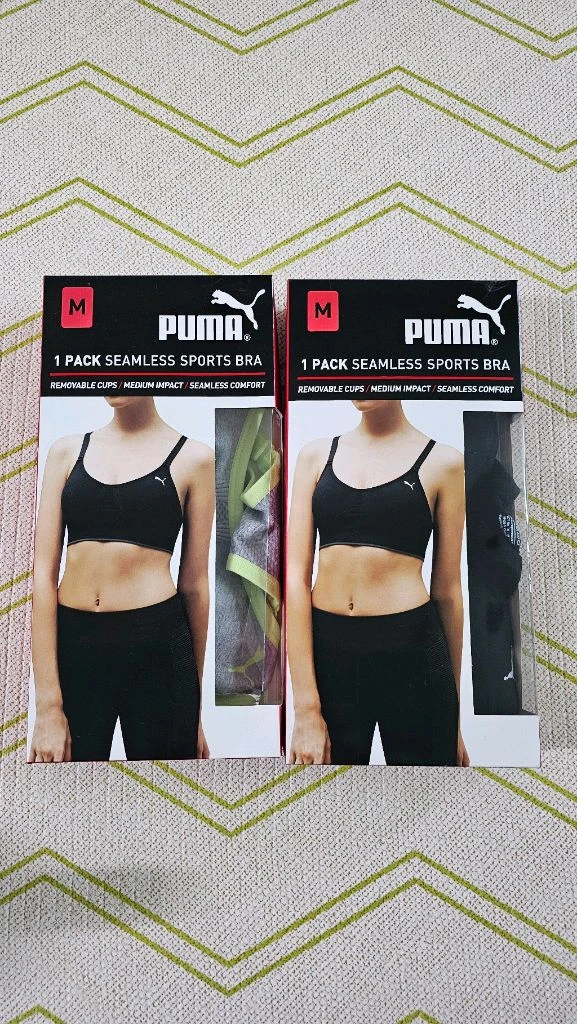 (새상품) PUMA 푸마 심리스 스포츠 브라 M사이즈(95) 1개 (총 2개 있음) 이미지