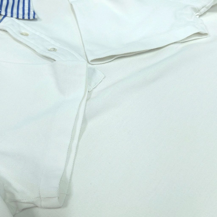 [XL] 폴로 화이트 스트라이프 카라 피케 반팔 카라티셔츠 이미지