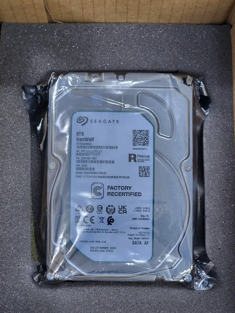 씨게이트 하드디스크 8테라 나스 SEAGATE 8TB 미개봉 아이언울프 - 안심되는 중고거래