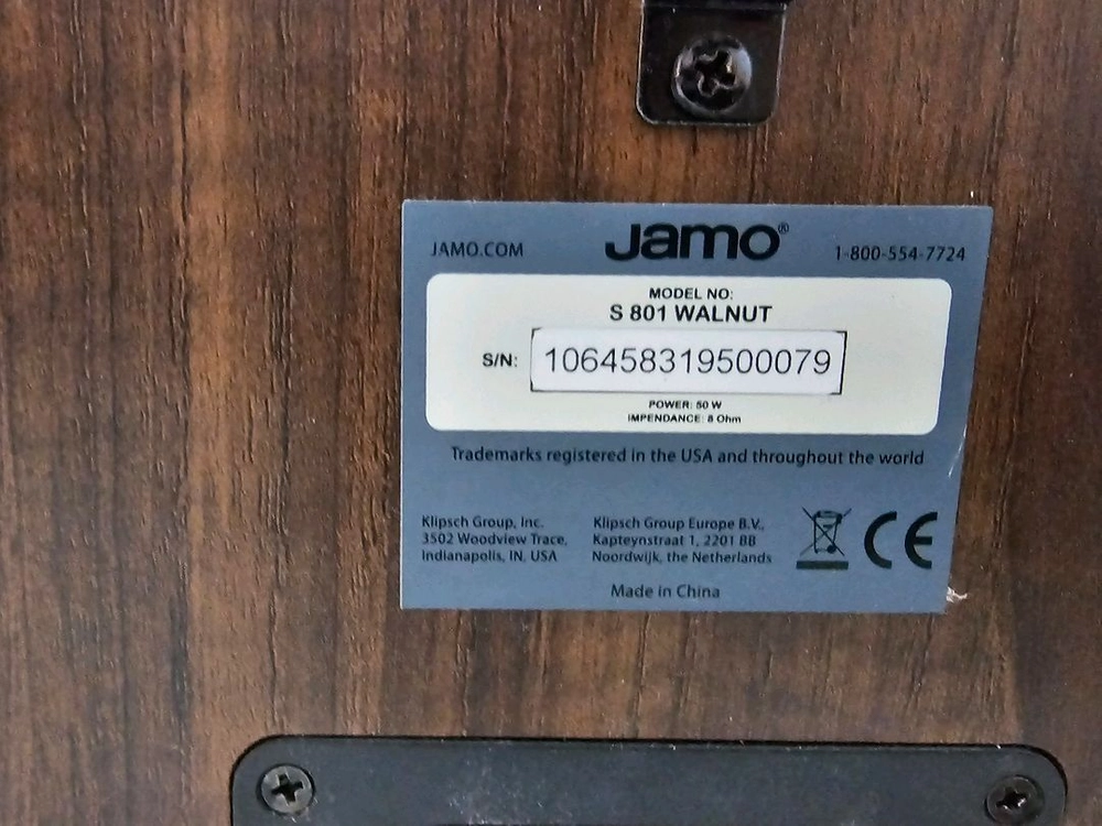 Jamo S 801 Walnut 북쉘프 패시브 스피커 이미지