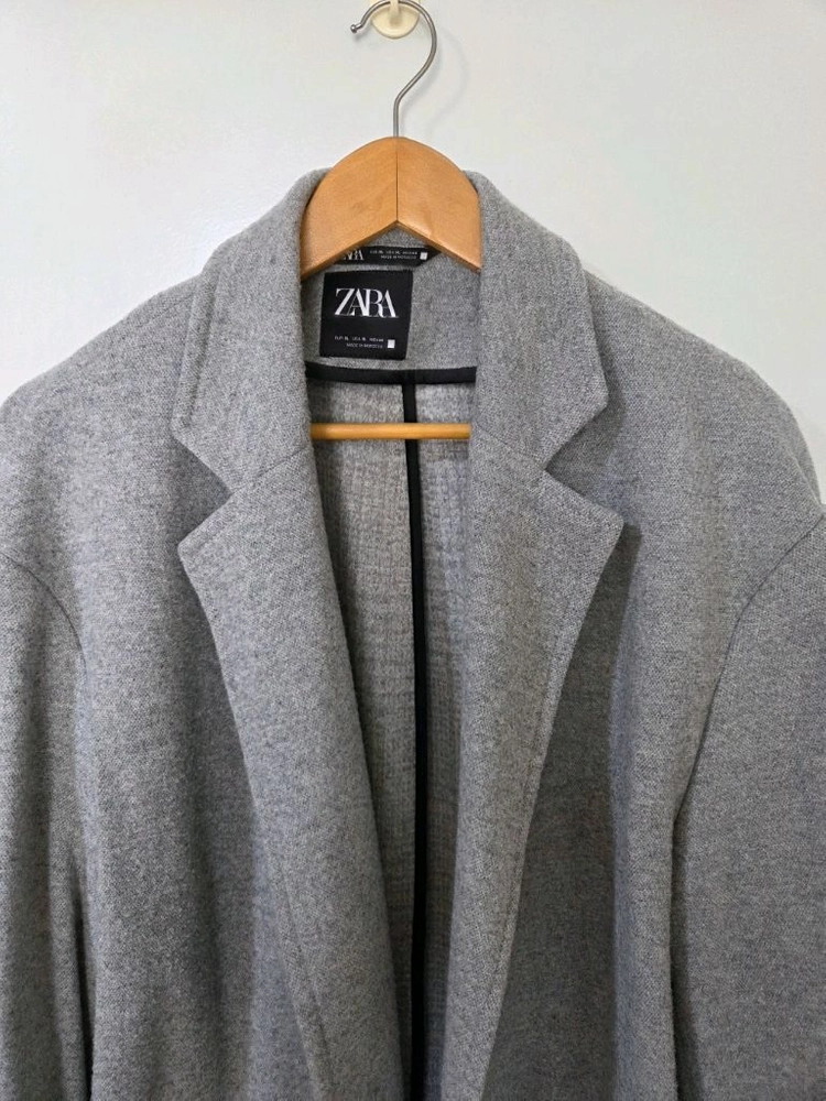 ZARA MAN 남성 롱코트 XL 그레이 남성코트 이미지