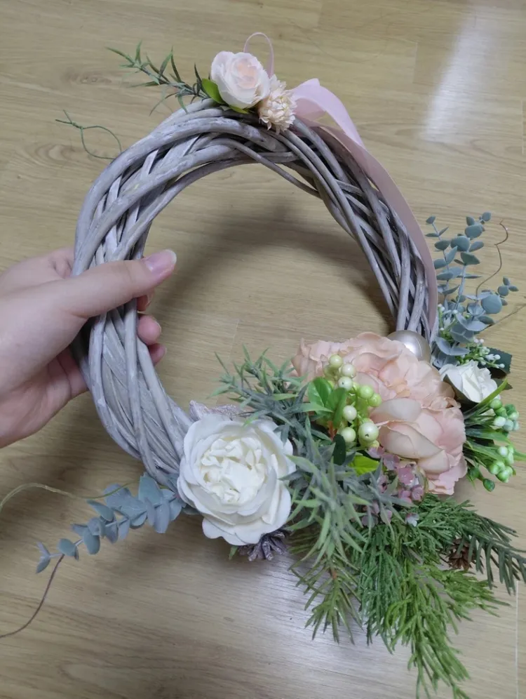 자체제작 조화 리스 (사계절 인테리어 소품) 판매 + 도어 후크 덤 이미지