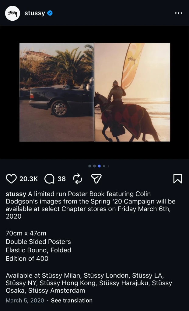 스투시 콜린 도지슨 전세계 400부 한정 포스터 액자 정품 (Colin Dodgeson x Stussy) 이미지